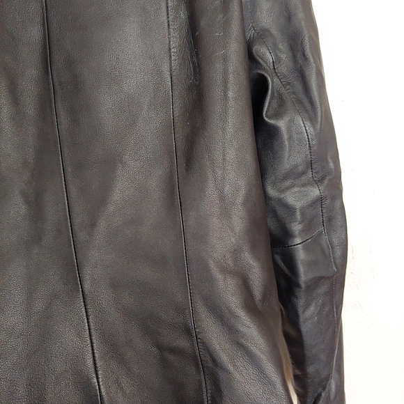 Wilsons Leather Pelle Studio Black Button Front Leather Jacket Size Women's Smal - Picture 10 of 16
